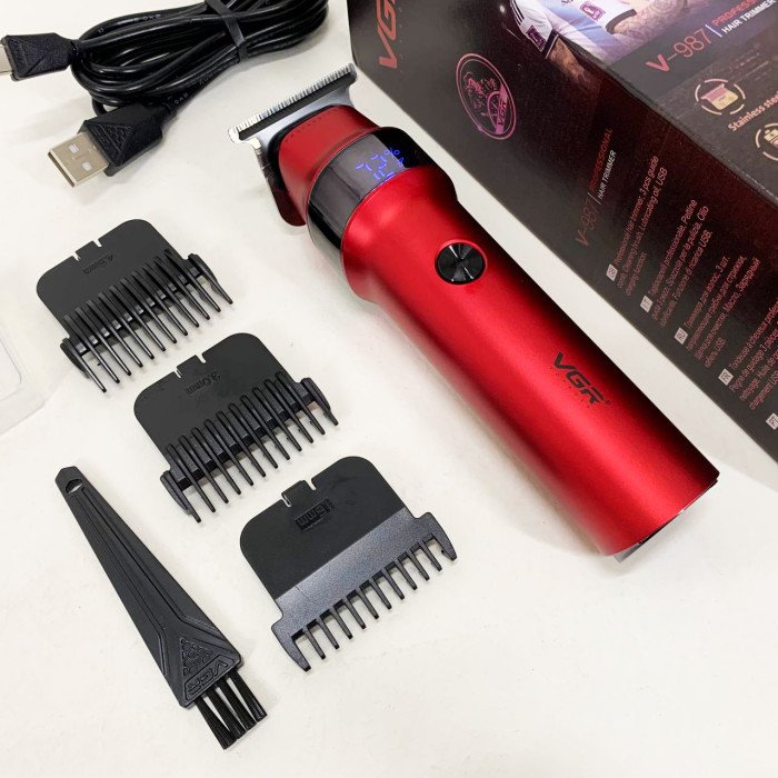 Машинка для стрижки волосся VGR V-987 RED, Бритва триммер для чоловіків