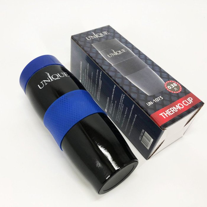 Термокухоль UNIQUE UN-1073 0.38 л, Термос з нержавіючої сталі металевий. Колір: синій