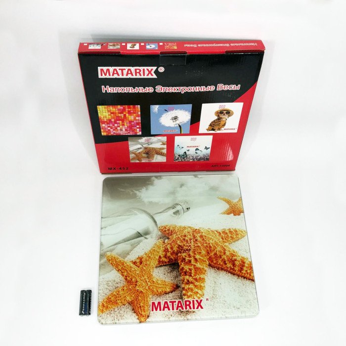 Ваги для підлоги MATARIX MX-452 180 кг, Ваги для вимірювання маси тіла, Електронні ваги зірки