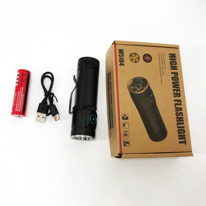 Ручний ліхтарик W5184-6XHP360, Супер яскравий ліхтарик, Суперпотужний пошуковий ручний ліхтар тактичний