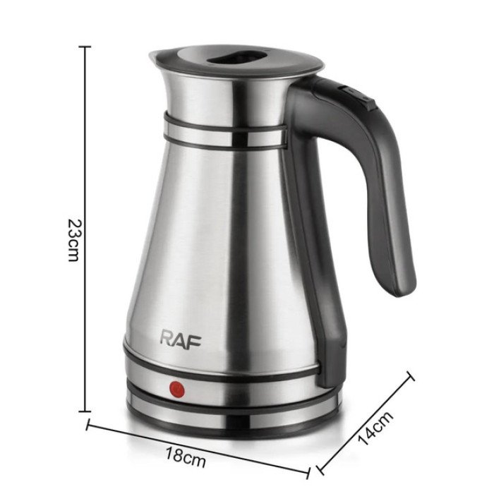 Електричний чайник-турка RAF R.7963 1.5 л, 1500 Вт, нержавіюча сталь, швидке кип'ятіння, автоматичне вимкнення