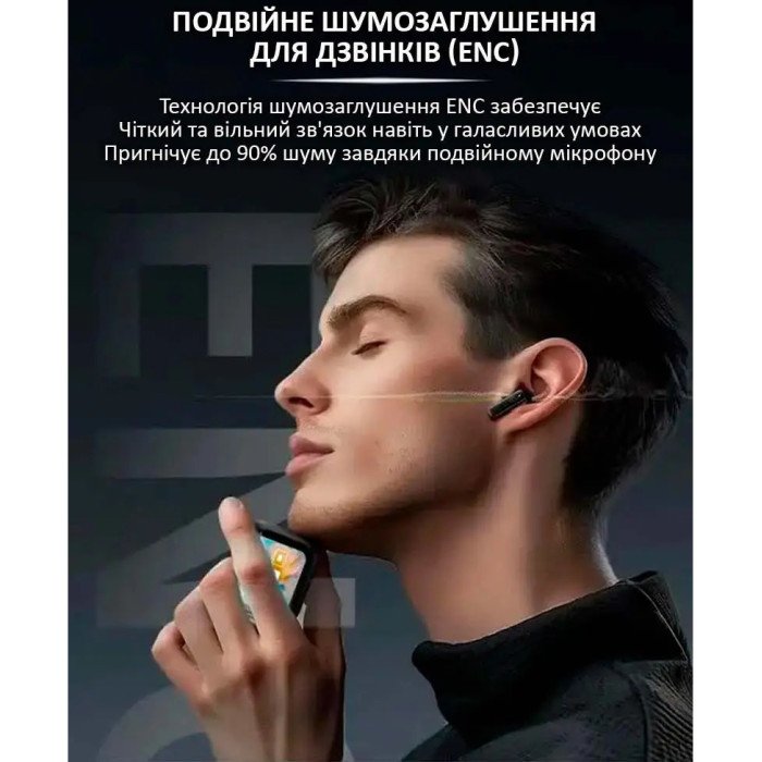 Бездротові навушники LX-10 TWS Earbuds з LED дисплеєм Bluetooth бездротові навушники затички. Колір: чорний