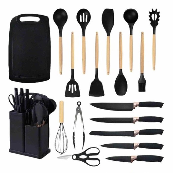 Набір кухонного приладдя на підставці Rainberg RB-2289 Black