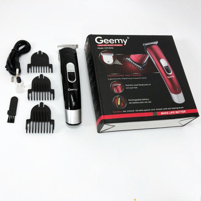 Машинка для стрижки волосся Gemei GM-6046, Практична машинка для стрижки волосся. Колір: чорний