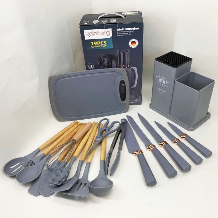 Набір кухонного приладдя на підставці Rainberg RB-2289 Gray