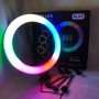 Кільцева LED лампа RGB MJ45 Ring 45 см комплектація адаптер із вбудованим кабелем, тримачі для телефону, пульт