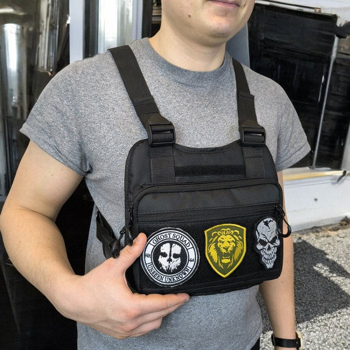 Тактична нагрудна сумка з патч-панеллю, сумка чоловіча розгрузочна, розгрузка жилет