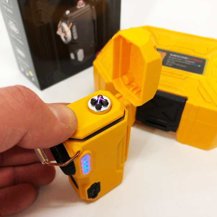 Багатофункціональний армійський ліхтар D50-SMD - індикація заряду, запальничка. Колір: жовтий