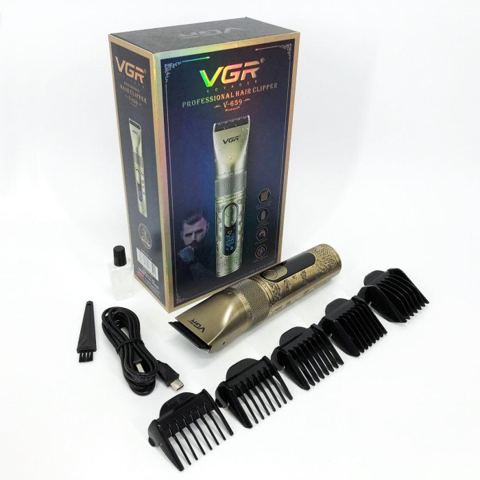 Акумуляторна машинка для стрижки VGR V-659, Машинка для стрижки волосся домашня підстригальна