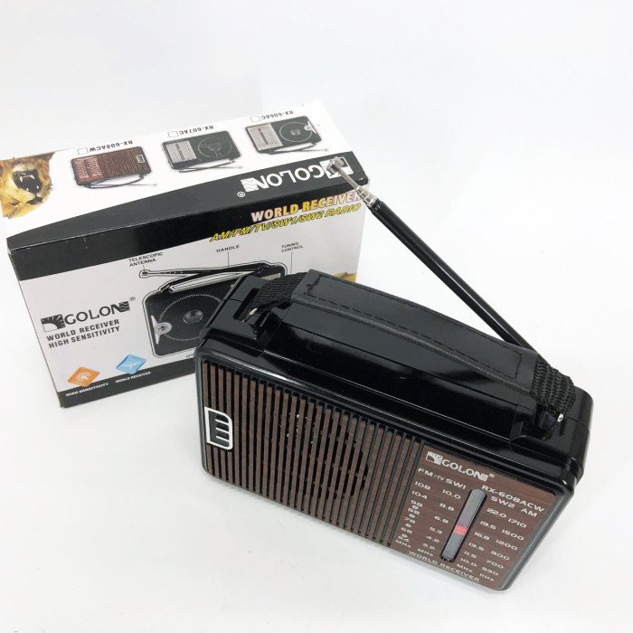 Радіоприймач GOLON RX-608 всехвильовий на батарейках + підтримка USB/microSD/MP3/WMA