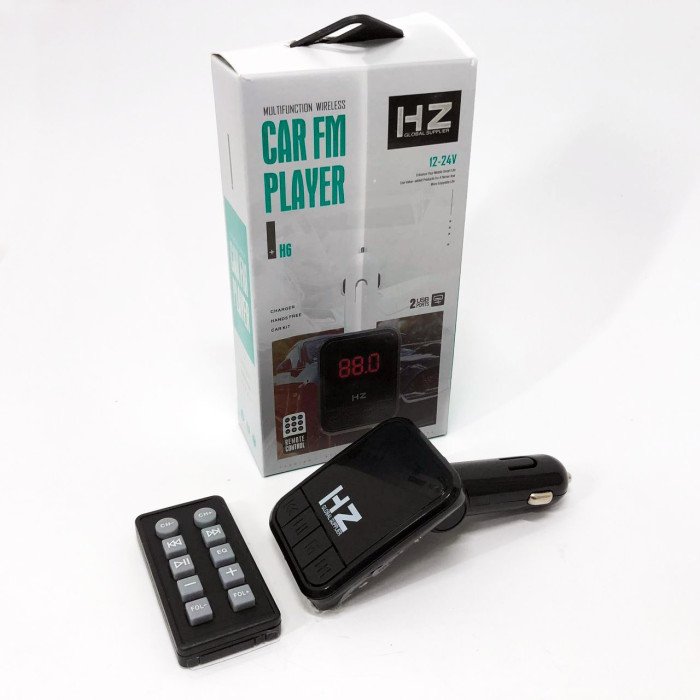 Автомобільний FM трансмітер Bluetooth HZ H6-12-24V модулятор із microSD, USB, Hands Free + Пульт