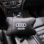 Автомобільна подушка для підголівника Audi – чорна натуральна шкіра