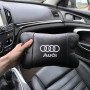 Автомобільна подушка для підголівника Audi – чорна натуральна шкіра