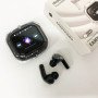 Бездротові вакуумні навушники TWS з дисплеєм LED, вологозахист IPx4 Bluetooth 5.4 з кейсом. Колір: чорний