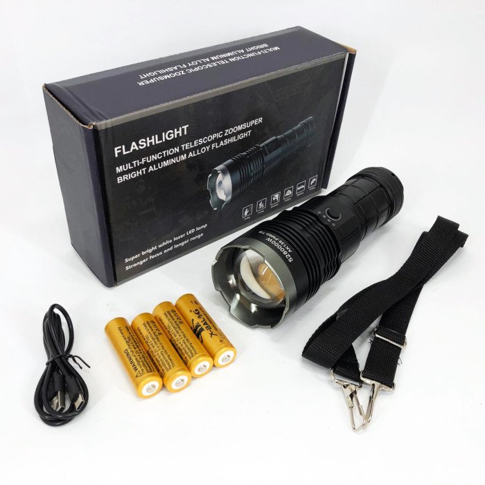 Ручний ліхтар Police AK138 WHITE LASER LED PM60-TG із зарядкою USB, що працює від 4х18650 акумуляторів