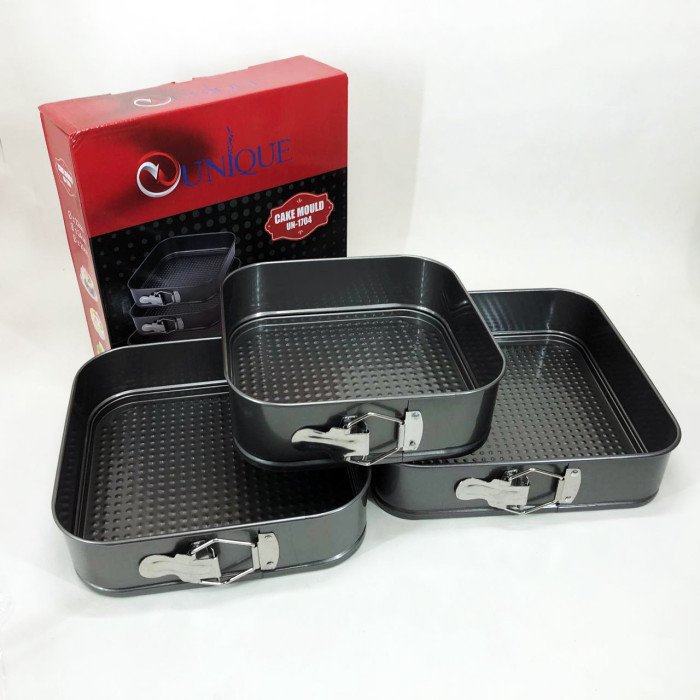 Набір квадратних роз'ємних форм для випікання Unique UN-1704 20/22/24 см