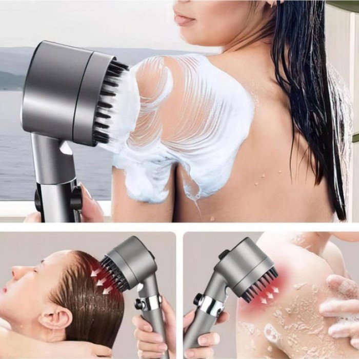 Насадка для душу масажна лійка 4в1 з масажними силіконовими шипами водозберігаюча душова лійка