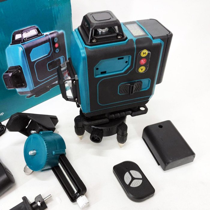Рівень лазерний лінійний нівелір акумуляторний Laser 4D, 16 ліній, робоча відстань 30м, у валізі