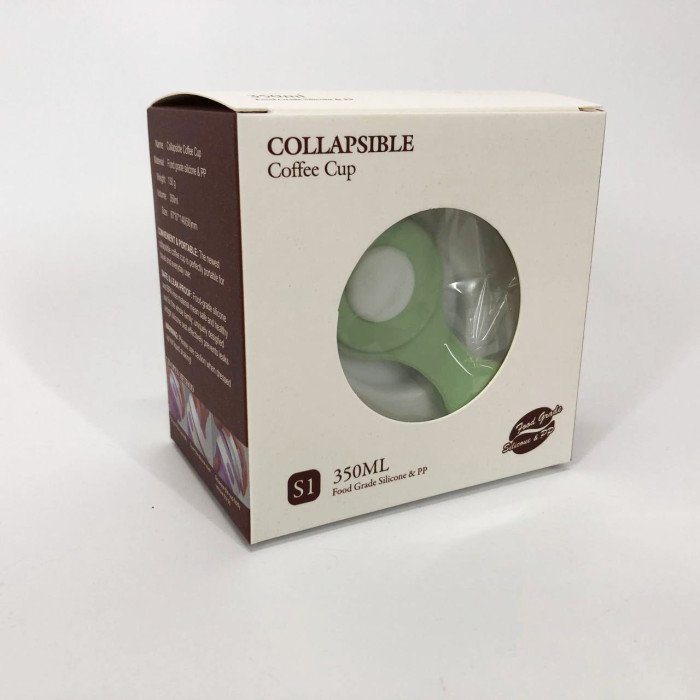 Кружка туристична (складна/силіконова), силіконовий складний термокухоль. Колір: зелений