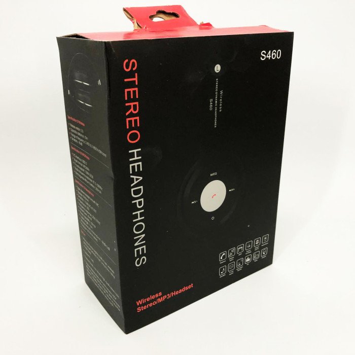 Бездротові навушники S460 Bluetooth black з MP3 плеєром чорний 18-20000 Гц, Бездротові блюз навушники