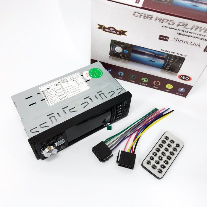 Автомагнітола MP5 4026UM з екраном 4.1 дюйми, AUX вхід, Bluetooth, 1 DIN, магнітола в машину