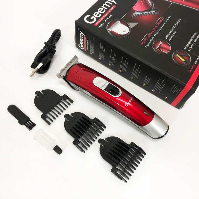 Машинка для стрижки волосся Gemei GM-6046, Машинка для стрижки волосся та гоління. Колір: червоний