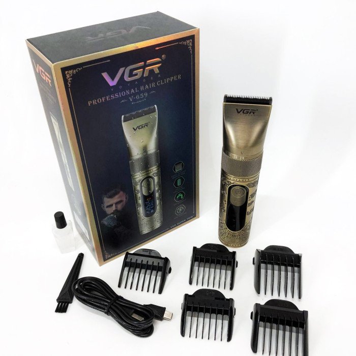 Акумуляторна машинка для стрижки VGR V-659, Машинка для стрижки волосся домашня підстригальна