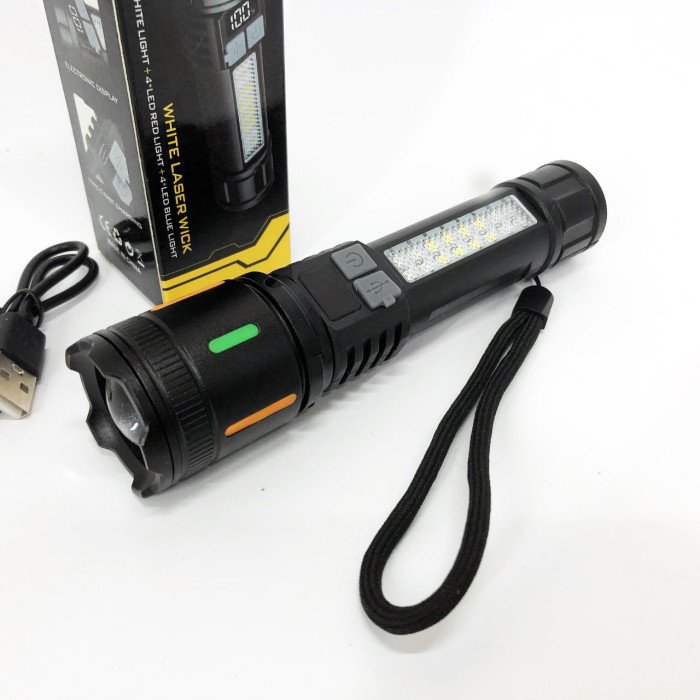 Ліхтар 530-2-TG+COB(white+red+blue)