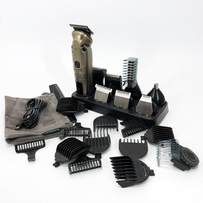 Набір для стрижки VGR 8 в 1 V-103, 19 насадок, Машинка для стрижки для дому, Машинка для стрижки чоловіча