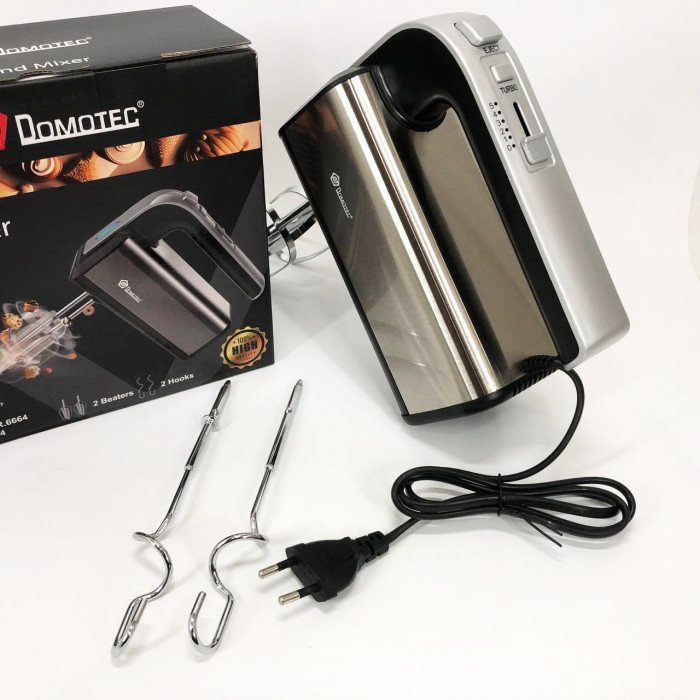 Міксер Domotec R.6664 5 швидкостей, режим Турбо, Міксер електричний 800 Вт