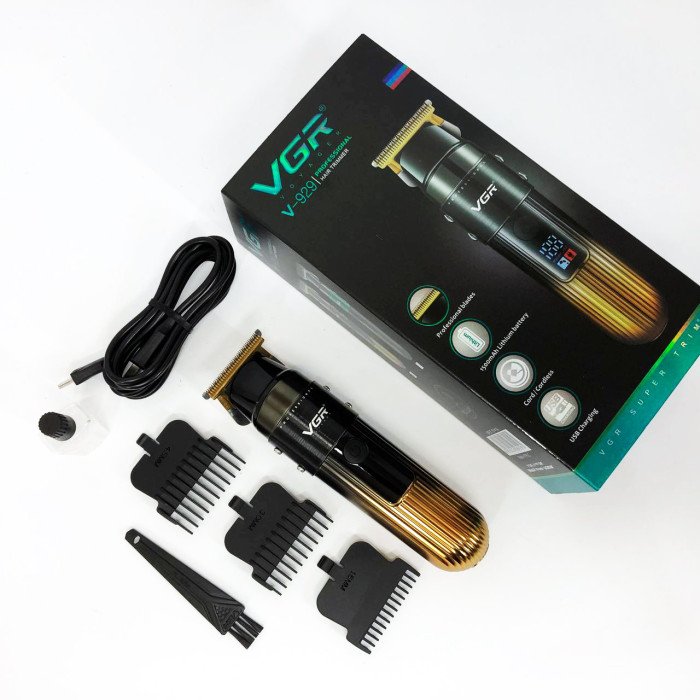 Машинка для стрижки волосся VGR V-929 акумуляторна, Машинка окантувальна професійна для бороди