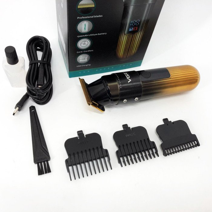 Машинка для стрижки волосся VGR V-929 акумуляторна, Машинка окантувальна професійна для бороди