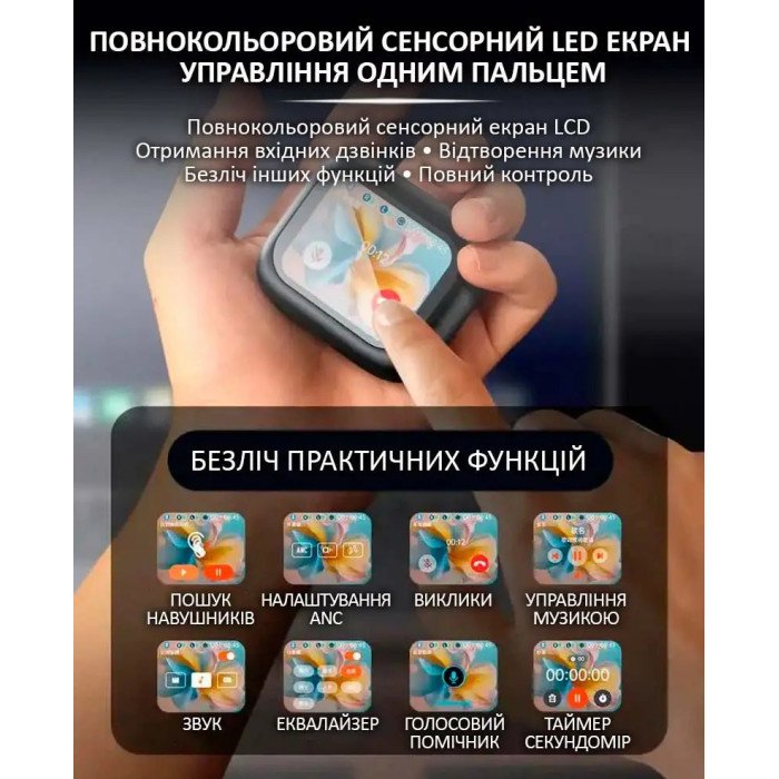 Бездротові навушники LX-10 TWS Earbuds з LED дисплеєм Bluetooth бездротові навушники затички. Колір: чорний