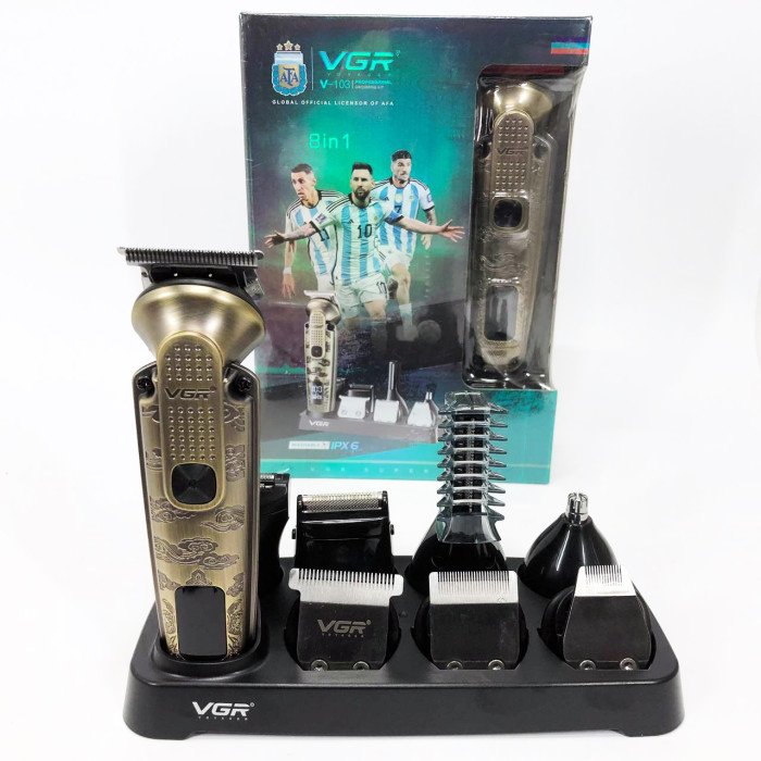 Набір для стрижки VGR 8 в 1 V-103, 19 насадок, Машинка для стрижки для дому, Машинка для стрижки чоловіча