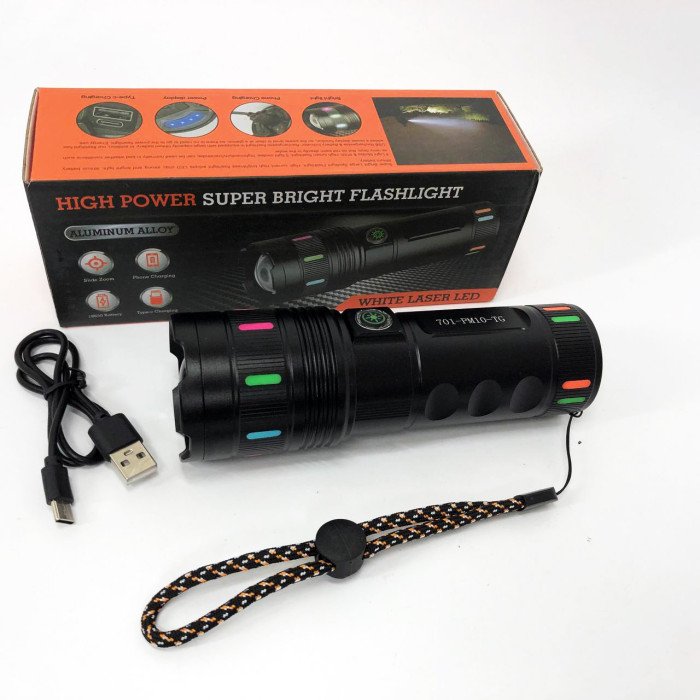 Ліхтарик 701-PM10-TG, Ліхтар акумуляторний світлодіодний потужний, Ліхтар із захистом від пилу