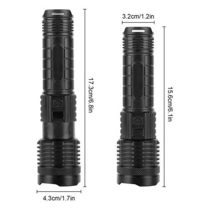 Ліхтарик PLD-H007 White Laser LED PM10-TG із вбудованим акумулятором PowerBank, Ліхтарик тактичний ручний