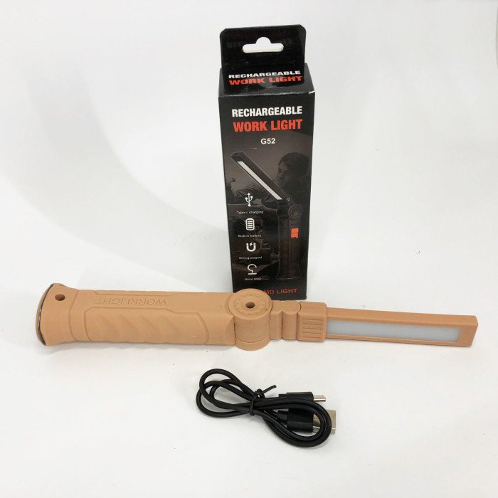 Ліхтар поворотний Worklight G52-LED+COB з магнітом та гаком, Кемпінговий складаний ліхтар