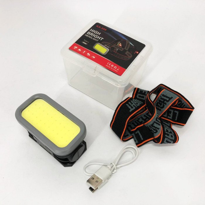 Ліхтар налобний YM-309-COB(white+red), Ліхтар з різними режимами роботи, Надпотужний ліхтар налобний