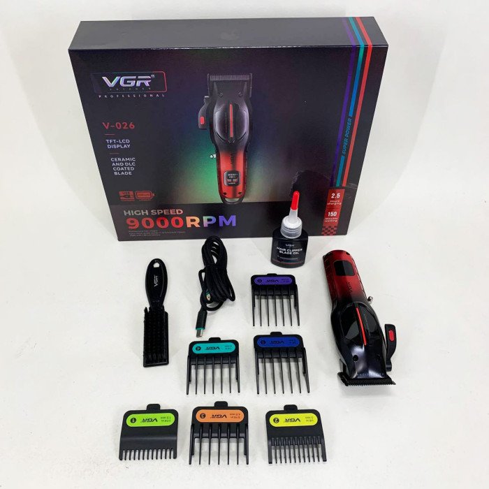 Акумуляторна машинка для стрижки VGR V-026 RED. Колір: червоний