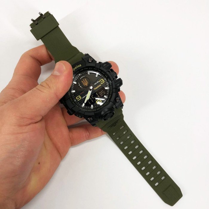 Годинник наручний чоловічий SKMEI 6851/1586AG, Військовий чоловічий наручний годинник зелений, Годинник спортивний