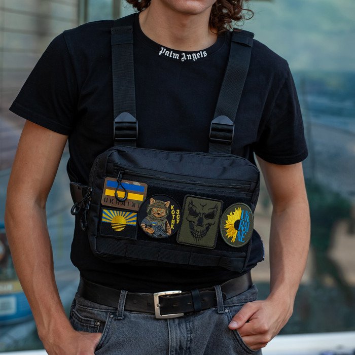 Нагрудна сумка для патчів і шевронів | 5 кишень | MOLLE , чоловіча сумка тактична