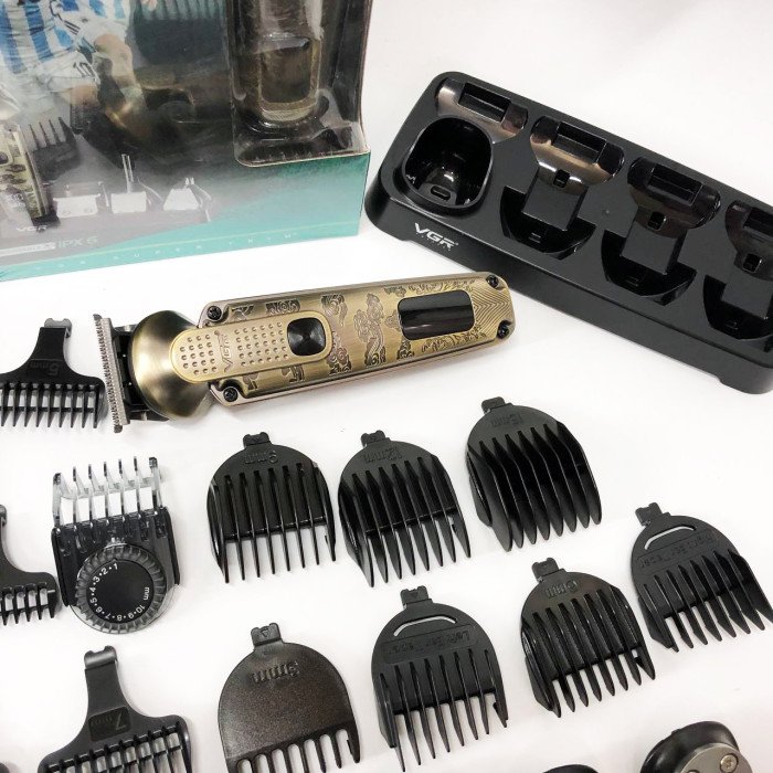 Набір для стрижки VGR 8 в 1 V-103, 19 насадок, Машинка для стрижки для дому, Машинка для стрижки чоловіча