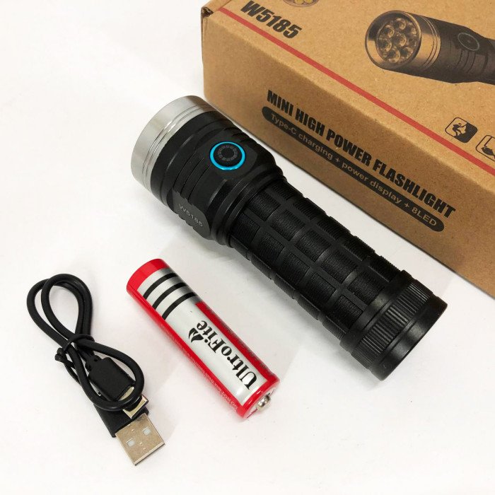 Ліхтарик компактний PLD W5185-8XHP360, Високоякісний ліхтарик, Довговічний світлодіодний ліхтар