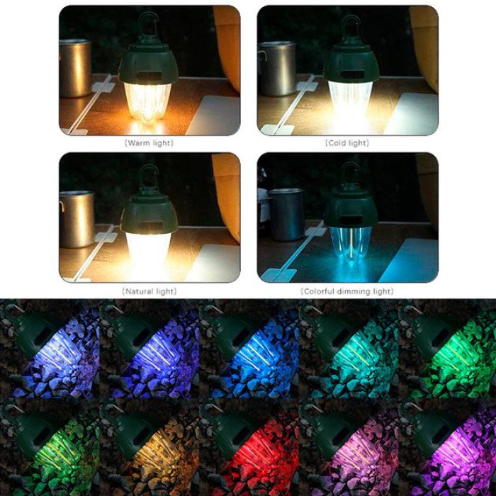Ліхтар кемпінг вольфрамова лампа на сонячній батареї 899-SMD(RGB)+COB