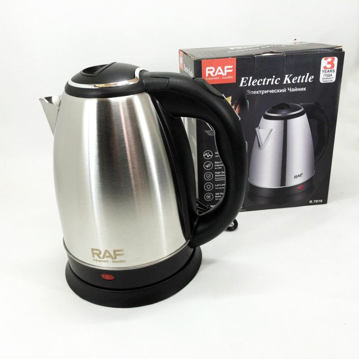 Електрочайник RAF R.7816 металевий дисковий 2 л 2200 Вт, Потужний кухонний чайник