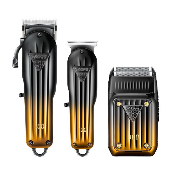 Комплект VGR 3 в 1 V-644 акумуляторна машинка для стрижки, триммер та електробритва шейвер