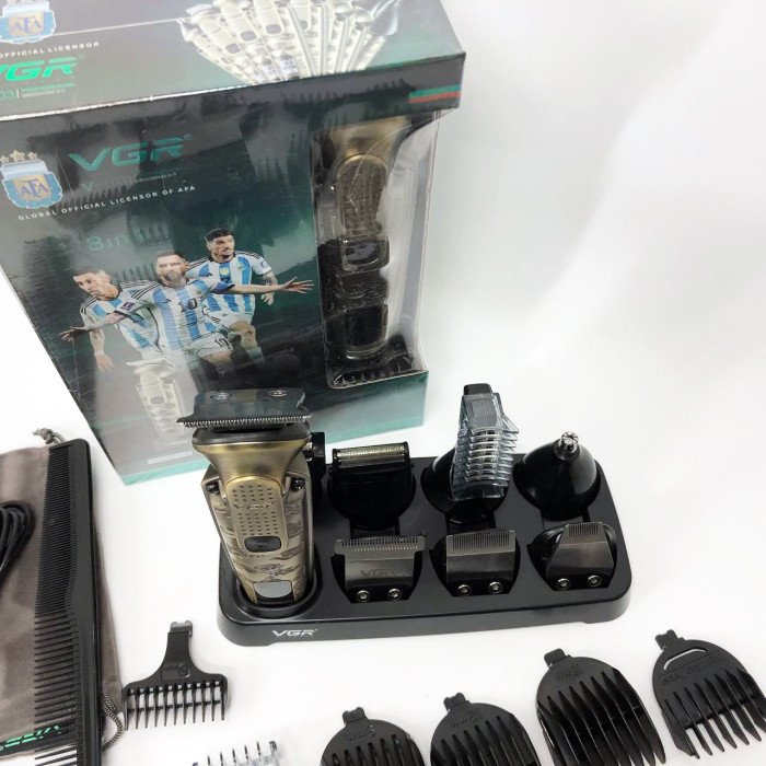 Набір для стрижки VGR 8 в 1 V-103, 19 насадок, Машинка для стрижки для дому, Машинка для стрижки чоловіча