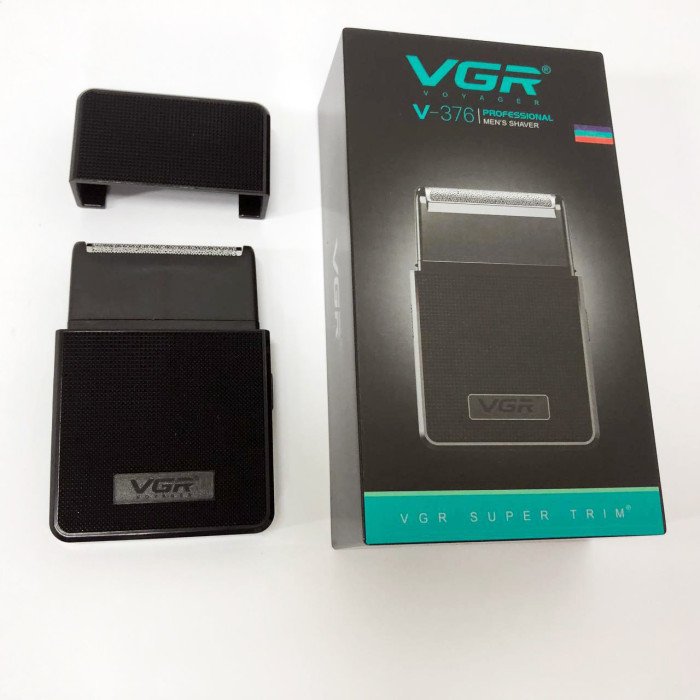 Електробритва VGR V-376 BLACK шейвер, Бюджетна машинка для стрижки бороди, Бездротова електробритва