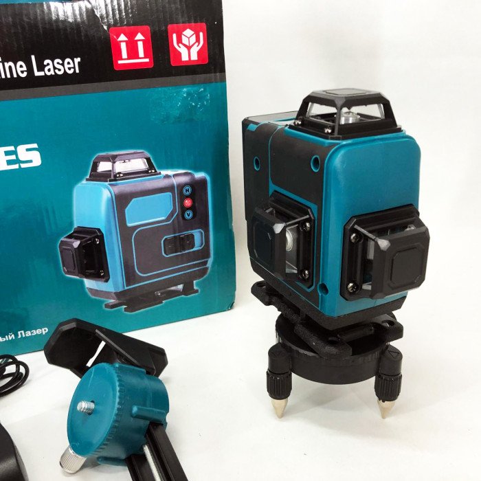 Рівень лазерний лінійний нівелір акумуляторний Laser 4D, 16 ліній, робоча відстань 30м, у валізі