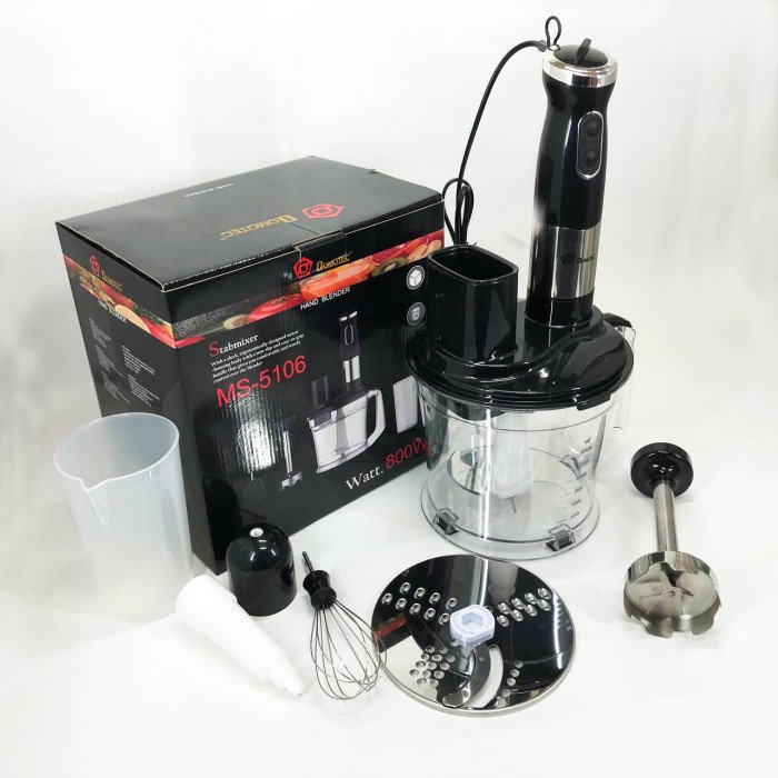 Блендер заглибний багатофункціональний 5-в-1 Domotec MS-5106 800 W, Портативний блендер подрібнювач